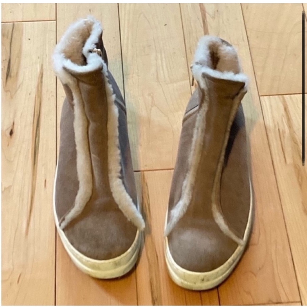 Joyks Fur and Suede tan leather fur lined ankle boots size 36 - Picture 3 of 10